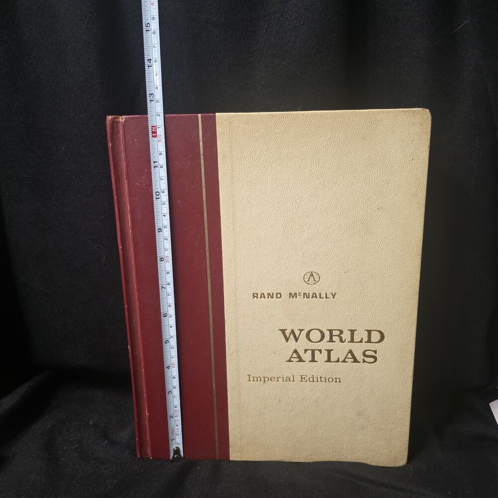 Vintage Rand McNally World Atlas Imperial Edition Mid Cent. Hardcover Maps 1968